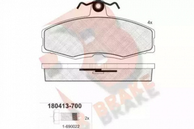 R BRAKE rb0413700 -  Комплект тормозных колодок, дисковый тормоз